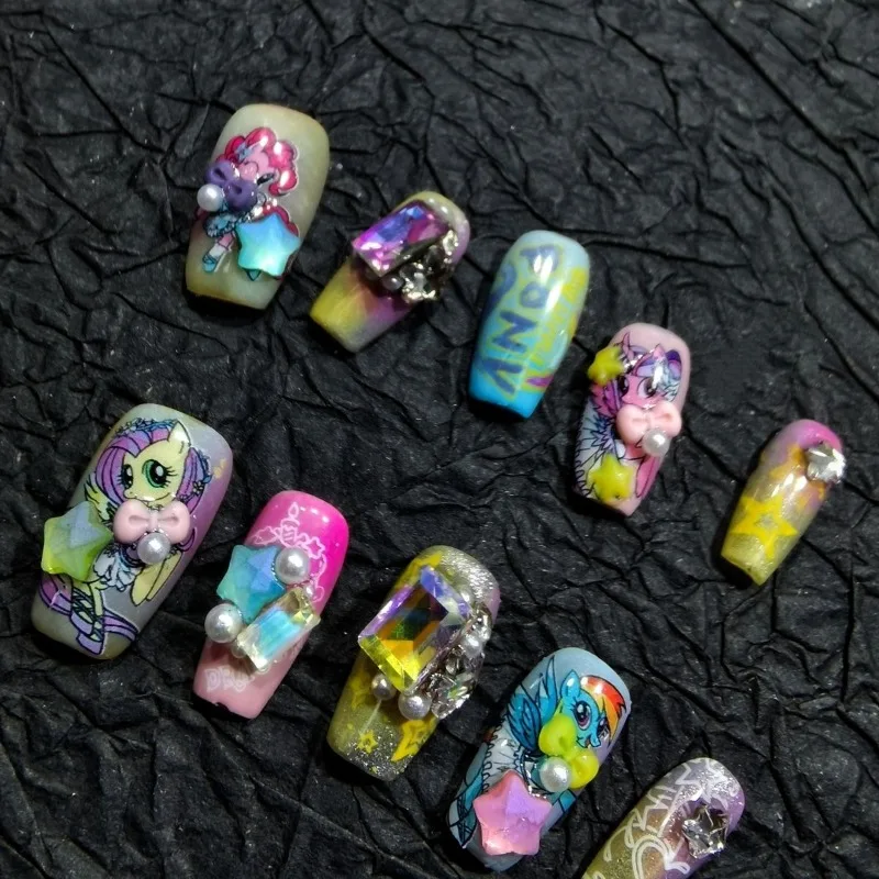 Милые наклейки для ногтей My Little Pony в стиле аниме, нетоксичные, водостойкие, съемные, без запаха, для ежедневного использования и вечеринок, игрушки-наклейки для ногтей (art.: 3920dcae89874) - 3920dcae89874