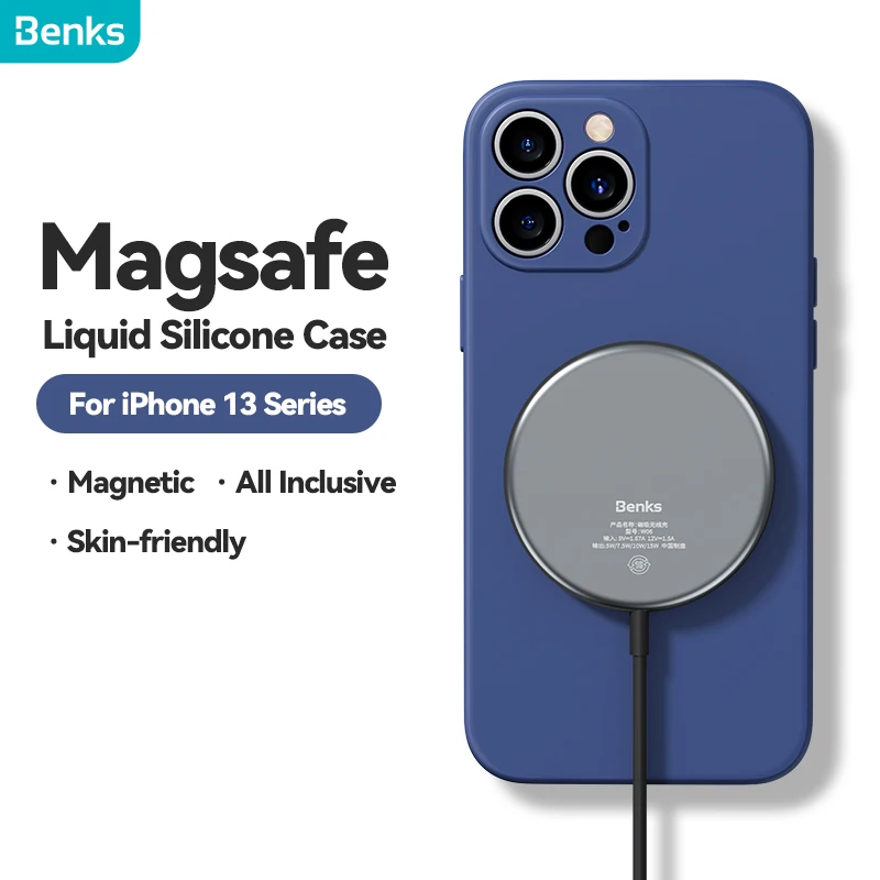 

Benks Liquid Silicone Magnetic Rubik's Cube Protective Case For iPhone 13 Pro Max Skin Feel Anti-fingerprint Anti-drop Cover