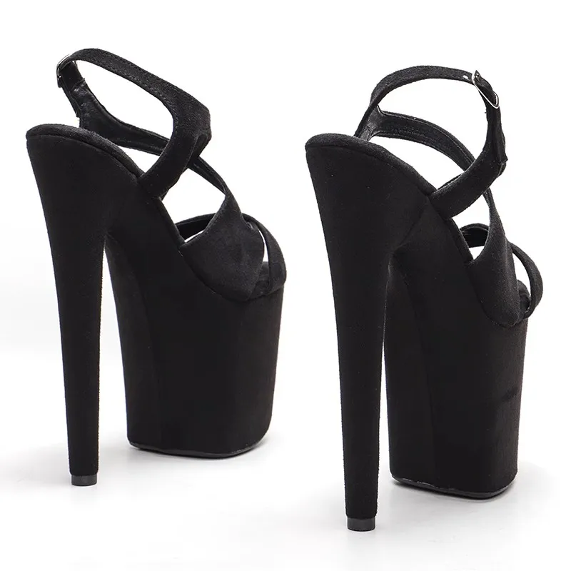 Новые замшевые сандалии на платформе и высоком каблуке 20 см/8 дюймов вечерние