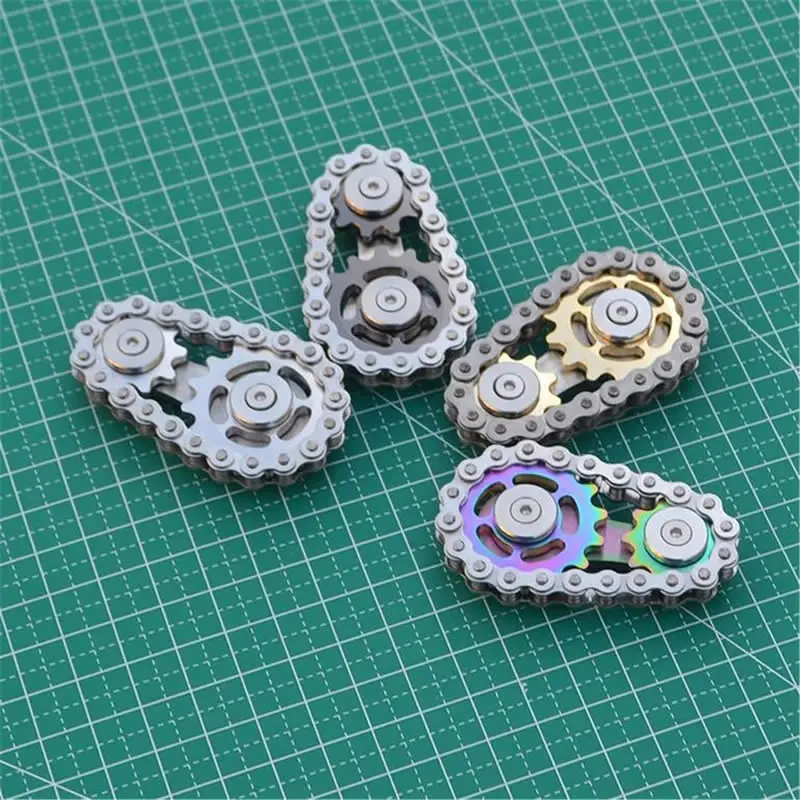 EDC Spinner Toys New Sprockets Flywheel Fingertip Gyro  Metal Bike Chains Antistress Anxiety For Adult Kids Toys