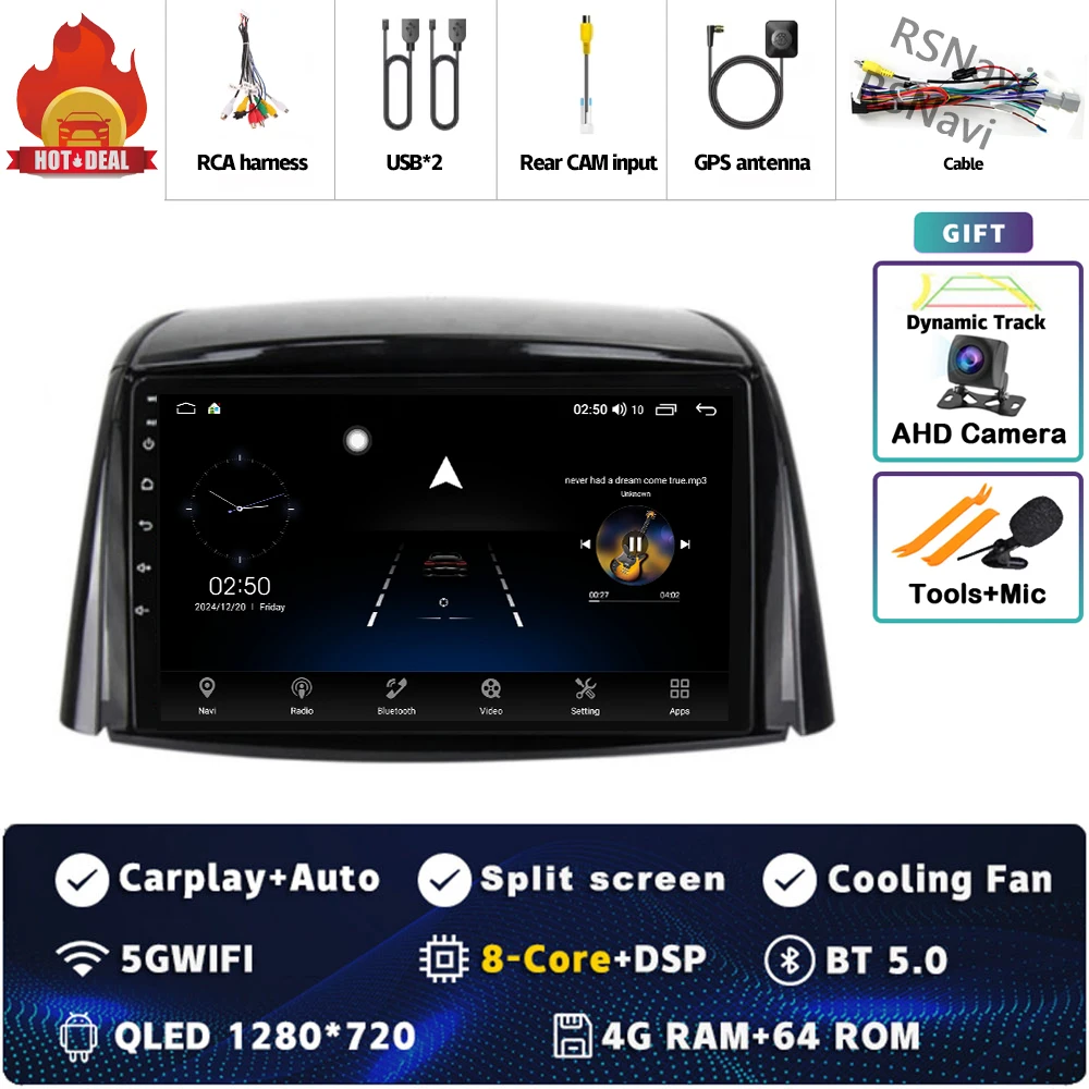 

Android 15 для Renault Koleos 2008-2016 2K QLED Android автомобильный радиоприемник мультимедийный видеоплеер GPS стерео CarPlay 4G головное устройство