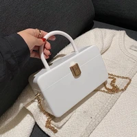 simple hard box crossbody messenger bag with short rope handle for women 2022 summer shoulder handbags purses lady cute tote pur
