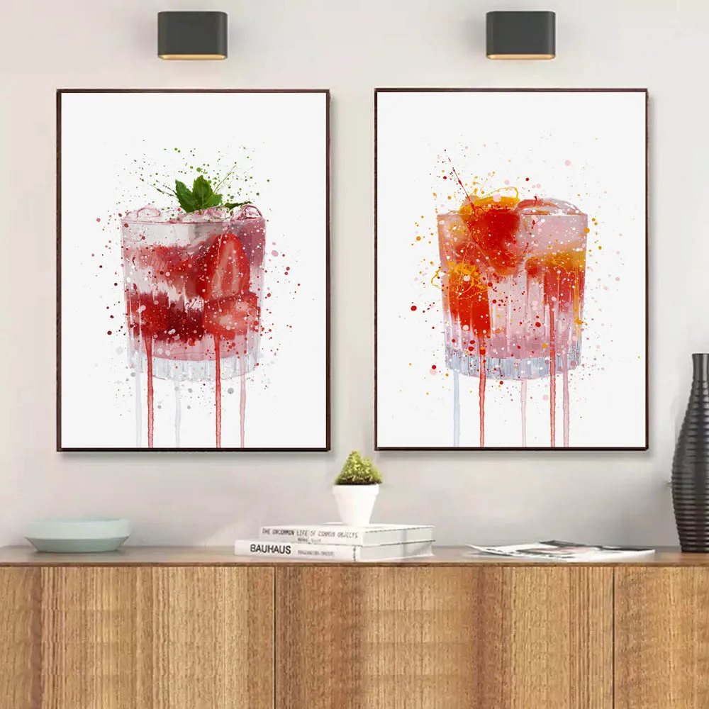 Модное искусство уникальный постер для фруктов коктейлей холодных напитков