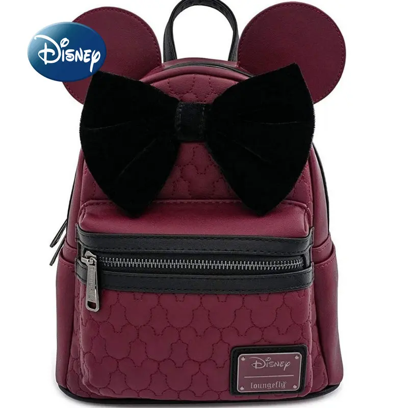 Disney Minnie New Original Women's Backpack Luxury Brand Mini Backpack Cartoon 3D Fashion Trend Leisure Travel Cute Backpack