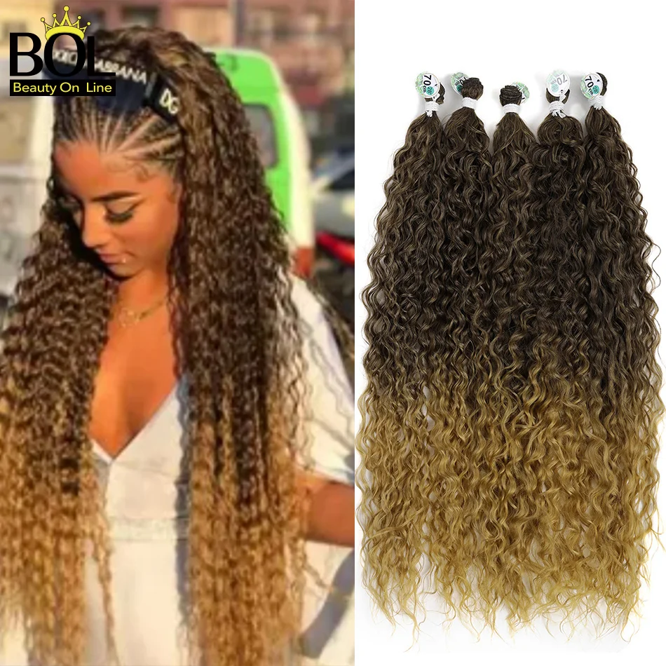 Brown Synthetic Hair Weave Extensions 28-32inches Anjo Organic Ice Silk For Women Bol