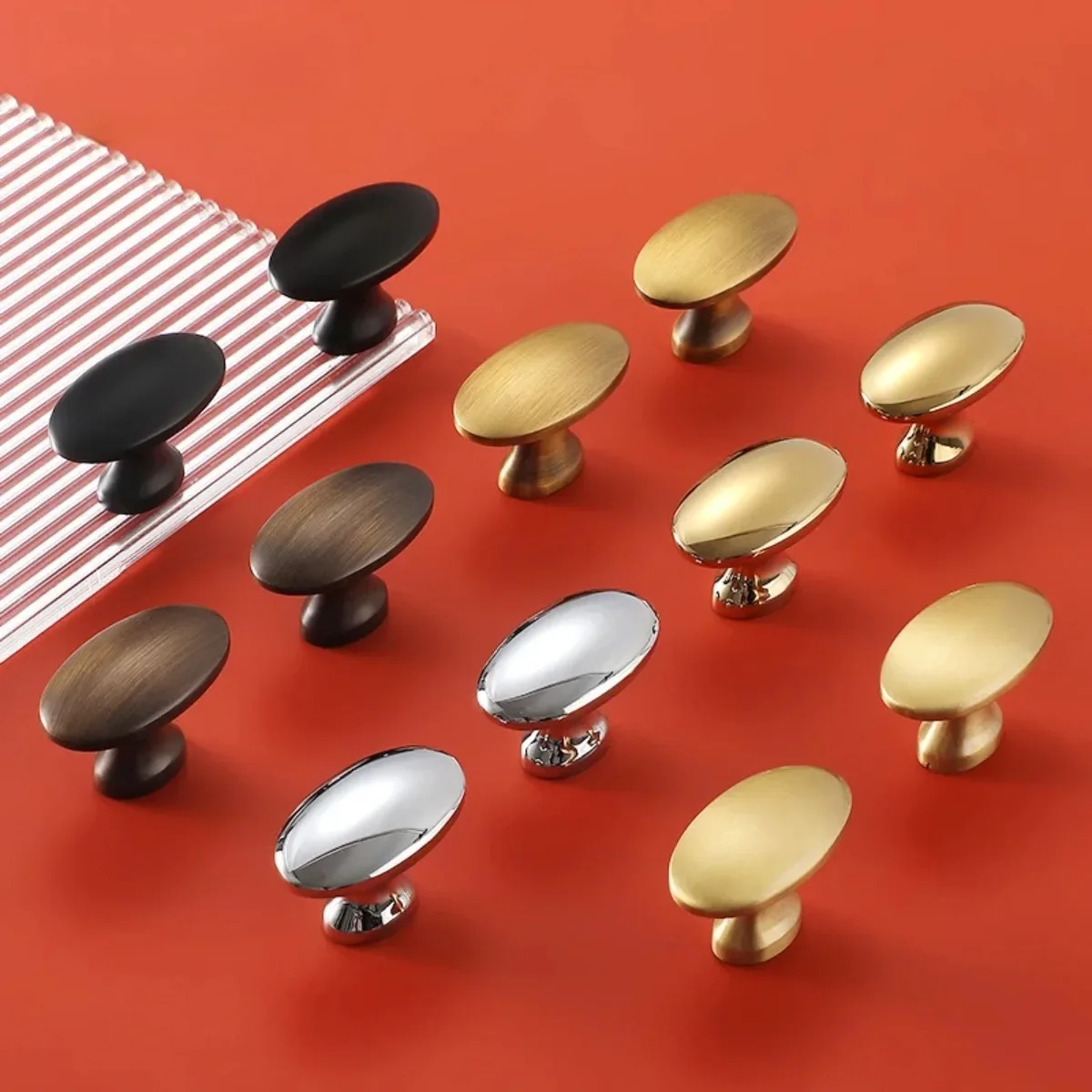 Мебельные ручки овальной формы из цельной латуни и для входа в винтажные ящики