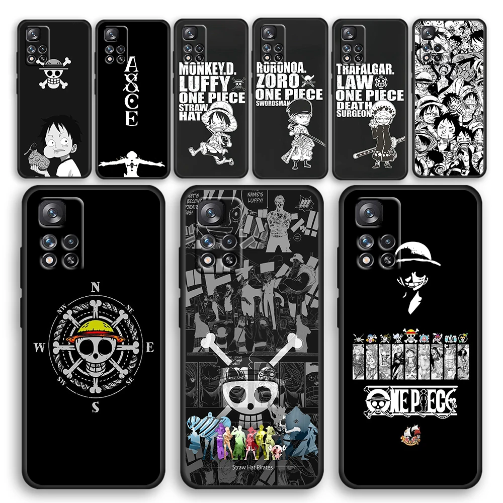 

One Piece Cartoon Luffy for Xiaomi Redmi Note 11 10 10S 9T 9 9Pro Max 8T 8Pro 7 6 5 Pro 4X Silicone Soft Black Phone Case Cover