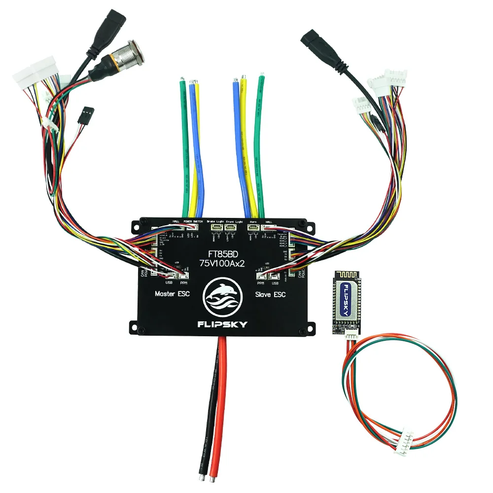 Фото Контроллер скорости Flipsky FT85BD Dual ESC 84V 200A с алюминиевым корпусом (НЕ VESC) для электроскейтбордов, электросамокатов и электровелосипедов №5