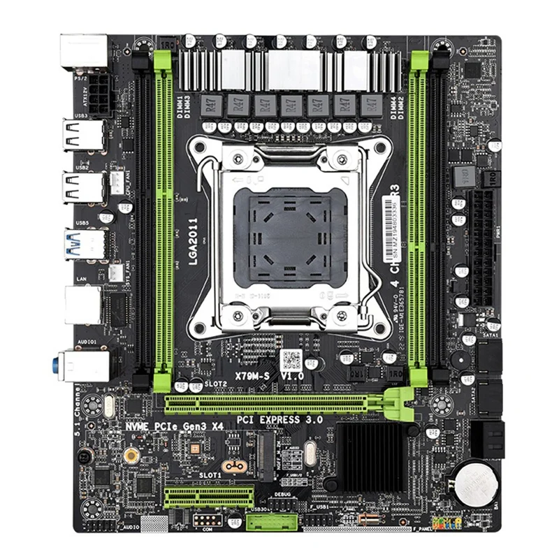 

NEW-X79 Computer Motherboard LGA 2011 Pin Supports Zhiqiang E5 V2 Four-Slot DDR3 with M.2 Interface USB2.0
