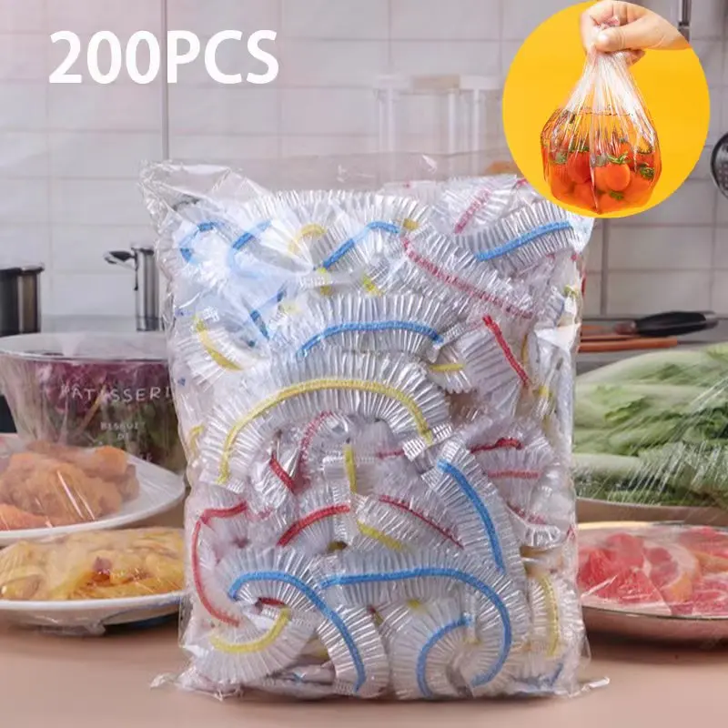 100/200 шт. одноразовые разноцветные пакеты для пищевых продуктов