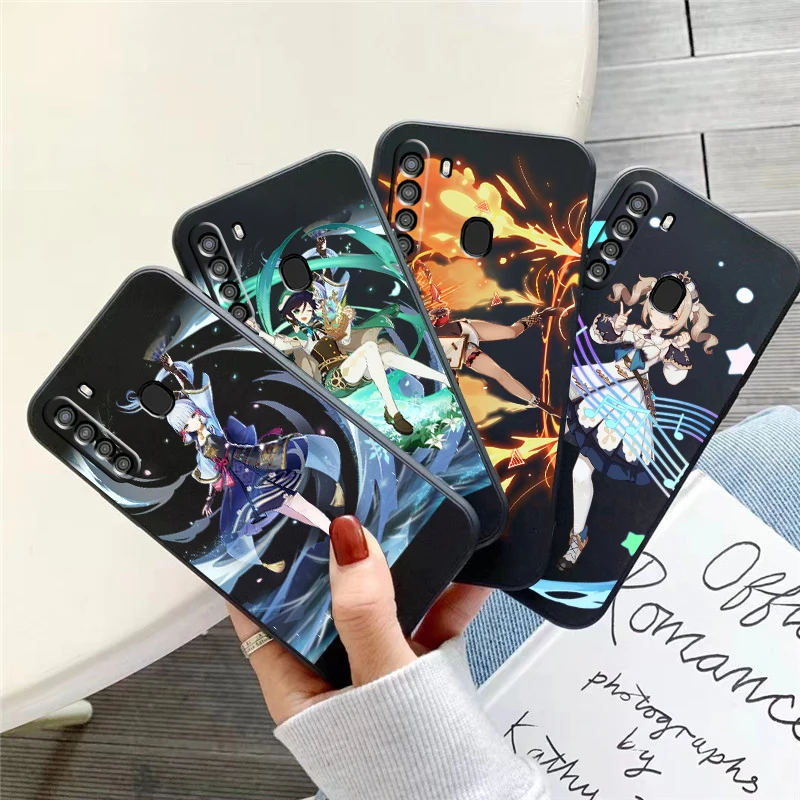 

Genshin Impact Project Game Phone Case For Samsung Galaxy S20 S20FE S20 Ulitra S21 S21FE S21 Plus S21 Ultra Black Back Carcasa