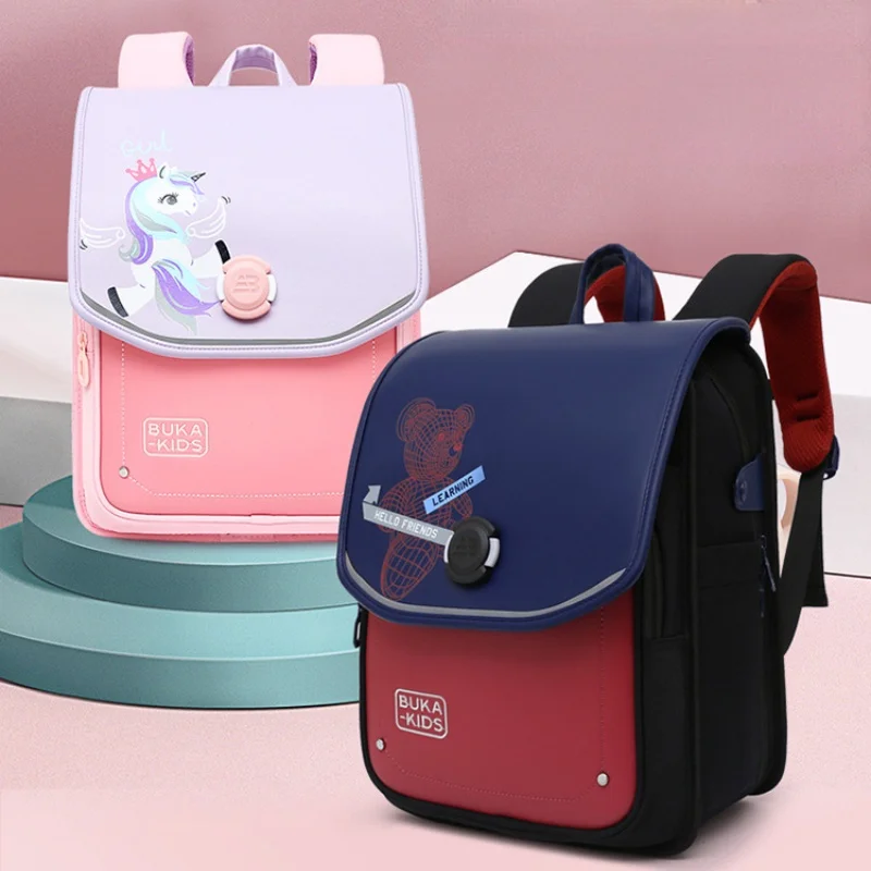 Grade 1-6 Girls Boys Unicorn Monster Cartoon School Bags New Children Students Cute Waterproof Large Capacity Fashion Backpacks