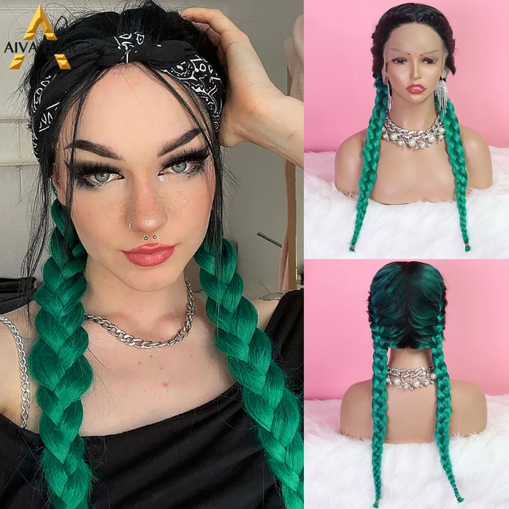 

Braided Wigs Synthetic Hair Heat Resistant Synthetic Lace Front Wig Box Braided Wig Cosplay Synthetic Lace Wigs For Women