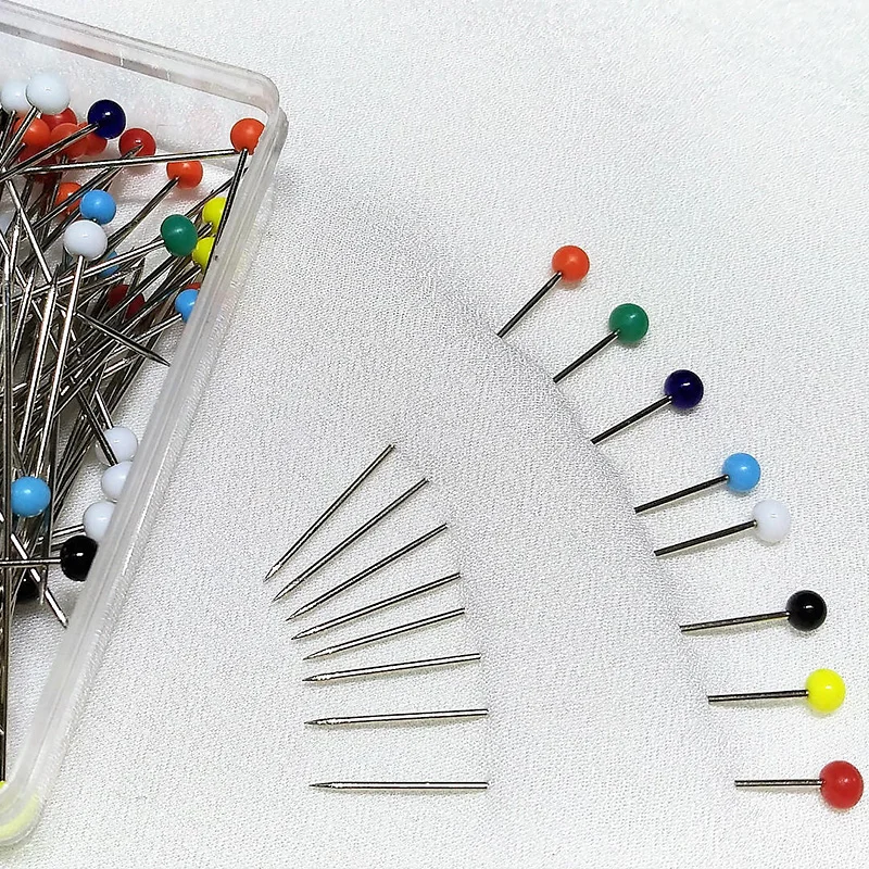 

100pcs/Set Daily Sewing Pins Pearl Head Dressmaking Pins Needles Stitch DIY Craft Stainless Steel Round-head Pins Sewing Tools