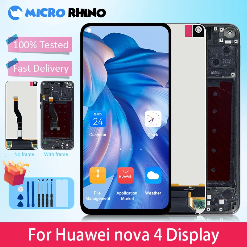 6,4 дюймовый оригинальный дисплей для Huawei Nova 4 LCD VCE-AL00 VCE-TL00 сенсорный экран дигитайзер в сборе запасные части
