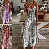 popular women dress printed female elegant flower pattern dress maxi dress party dress