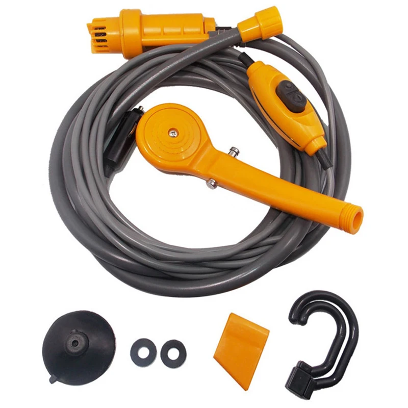 

Camping Travel Shower Portable Car Washer DC12V Car Shower High Pressure Power Washer Electric Pump for Outdoor Yellow