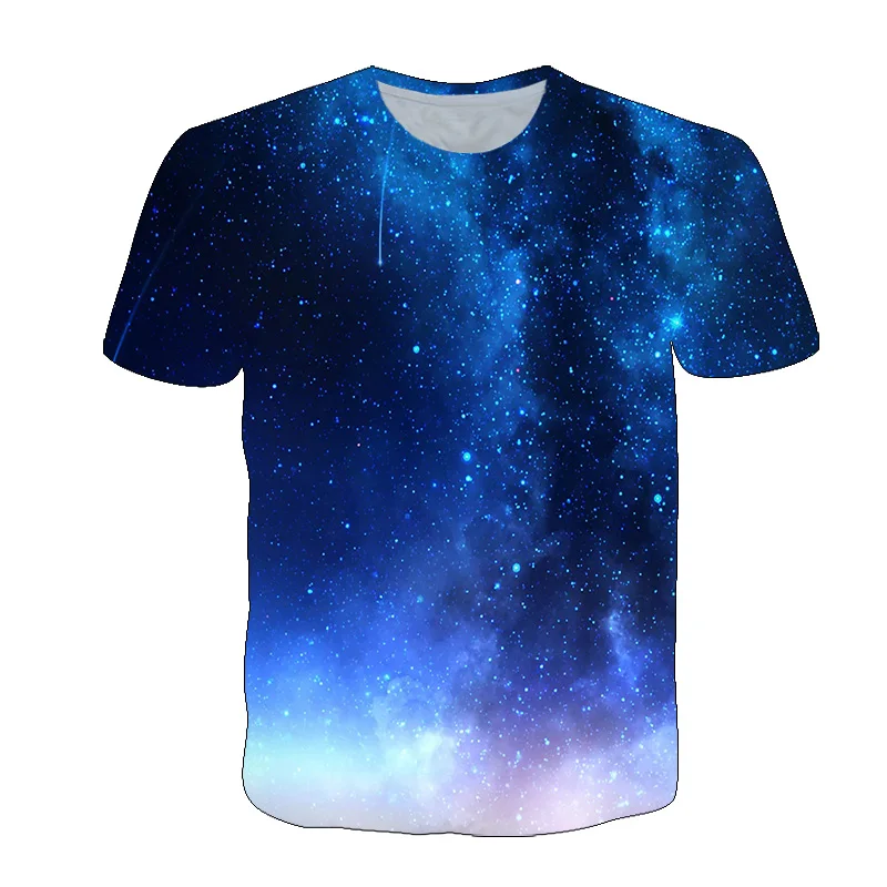 

Summer Beautiful Starry Sky Men t-shirt New Interesting Cosmic Nebula graphic t shirts 3D Fashion Breathable Print T-shirt Top