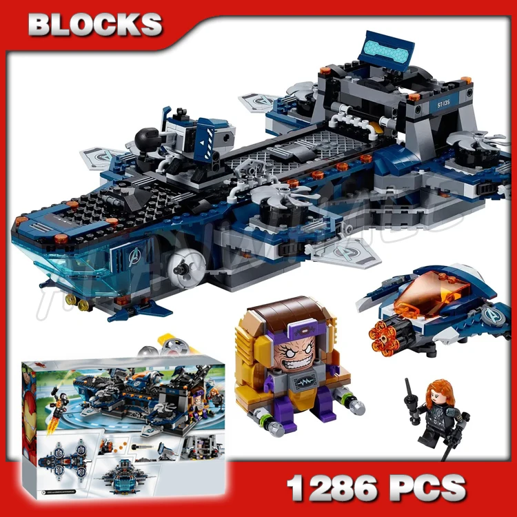 

1286pcs Super Fighter Revengers Helicarrier War Machine Captain Iron Thor 11559 Building Blocks Toy Compatible With Model