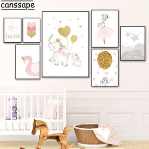 Лебедь холст живопись балет стена искусство фотообои розовая Звезда скандинавские настенные картины декор для комнаты девушки