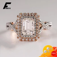 fashion 925 silver jewelry ring for women inlaid cubic zirconia gemstone finger ring accessories female wedding engagement party