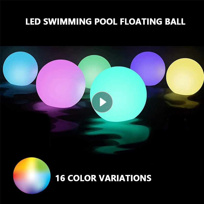 

LED Swimming Pool Floating Light Garden RGB Glowing Ball Light Christmas Party Rechargeable Landscape Light Waterproof Lawn Lamp