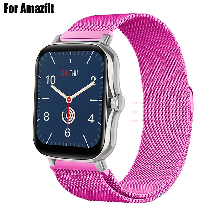 

20mm/22mm Magnetic band For Amazfit GTS 2/2e/3/GTS2 Mini/GTR 42mm/47mm/GTR2/3/Pro stratos Metal Watch Bracelet Amazfit bip strap