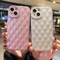 moskado solid color diamond lattice phone case for iphone 11 pro max 12 13 x xs max xr 7 8 plus se 2020 mobile phone soft shell