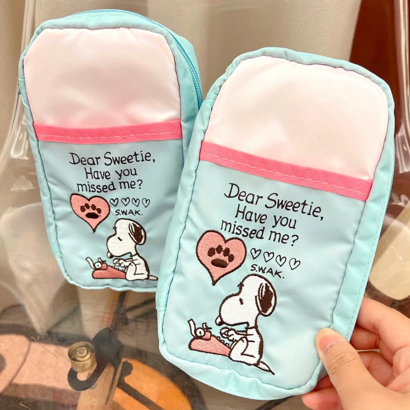 

Japanese Snoopy Hand Account Bag Cute Embroidery Storage Bag Cartoon Kawaii Cosmetic Bag Large-Capacity Pen Bag for Girl Gift