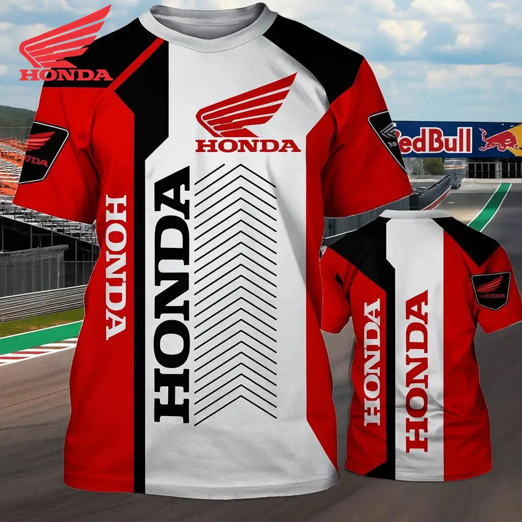 

Классическая футболка для езды на мотоцикле Honda, модная повседневная уличная одежда, удобный и дышащий трикотаж с коротким рукавом для повседневного использования