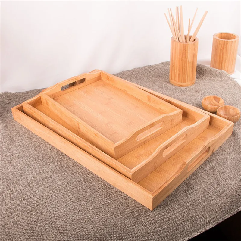 

Creative Bamboo Dry Fruit Dessert Tray Multi Grid Plate Home Snack Storage Tray Candy Dried Foods Dessert Tea Barbecue Dish