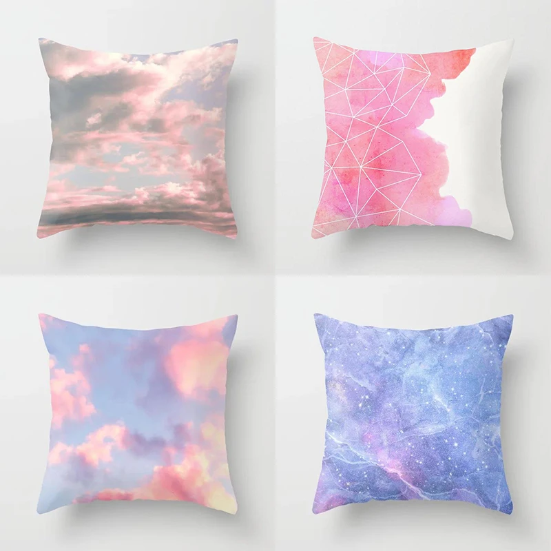 

45x45cm pink Sky Starry Pillowcase Sofa Office Cushion cover Room aesthetic Bedroom Home decor Embrace pillowcase