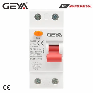 GEYA GYL8 AC Type Electromagnetic 1P+N RCD ELCB RCCB Din Rail Circuit Breaker  25A 40A 63A with CE CB Certificate