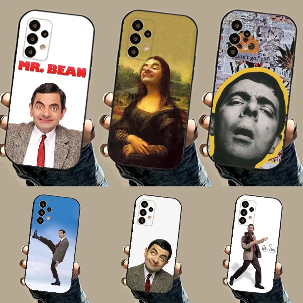 Чехол для телефона Funny Mr B-Bean Samsung S24 23 22 30 21 10 9 Ultra Plus Lite FE 5G черный мягкий чехол