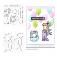 arrival purr fect birthday cutting dies stamps scrapbook diary decoration stencil embossing template diy greeting card handmade