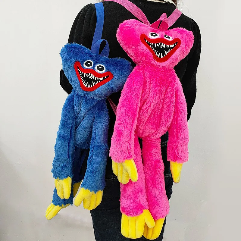 

Sausage Monster Doll Backpack Plush Toy Poppy Game Time Big Blue Cat Doll Cute Small School Bag Plush Bag Kids Backpack