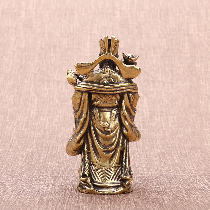 Античное Латунное украшение Бог богатства источник Guangjin для дома и автомобиля