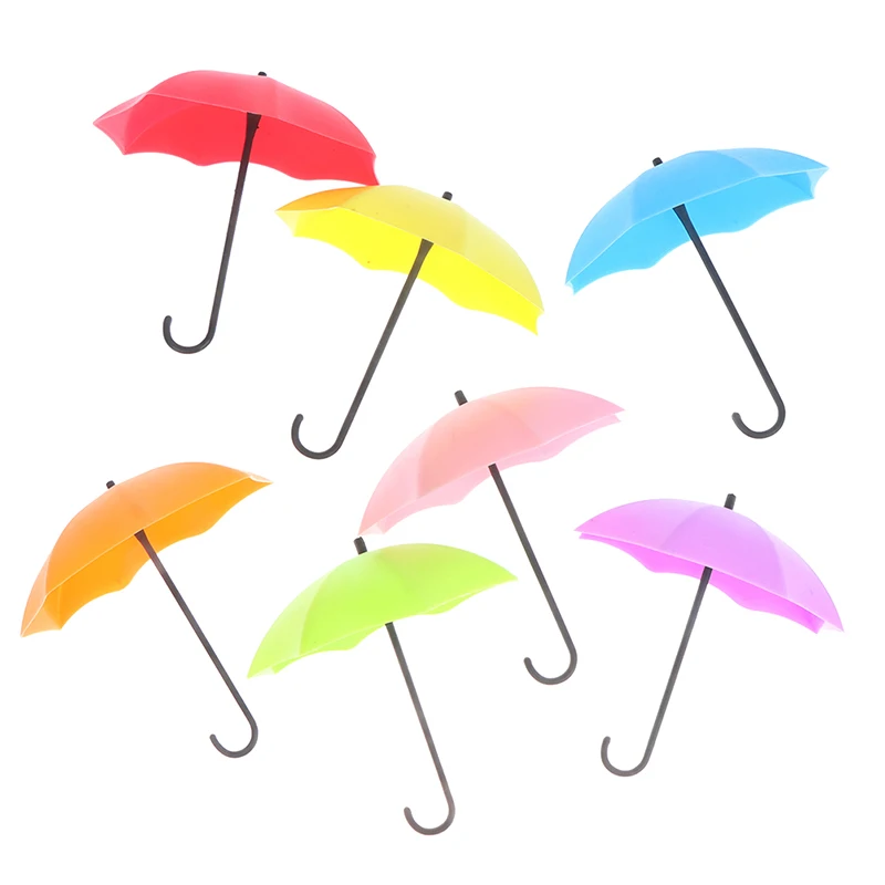 

3Pcs Umbrella Wall Hook Colorful Key Hair Pin Holder Storage Tray Rack Decorative Hanger Kitchen Organizer Bathroom Accessories