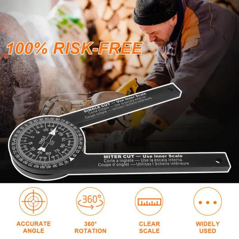 

Aluminium Alloy Miter Saw Protractor Woodworking 360° Angle Finder Inclinometer Miter Saw Dividing Angle Measuring Device Tool