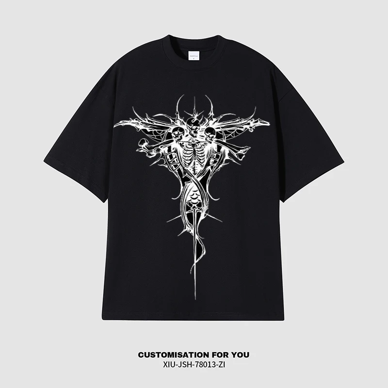 Футболка Y2k мужская из чистого хлопка свободная Повседневная рубашка с коротким