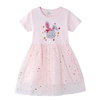 summer girl clothing dresses pink cotton lace star sequin princess dress clothes child girl clothing kids dresses for girls 2 7y