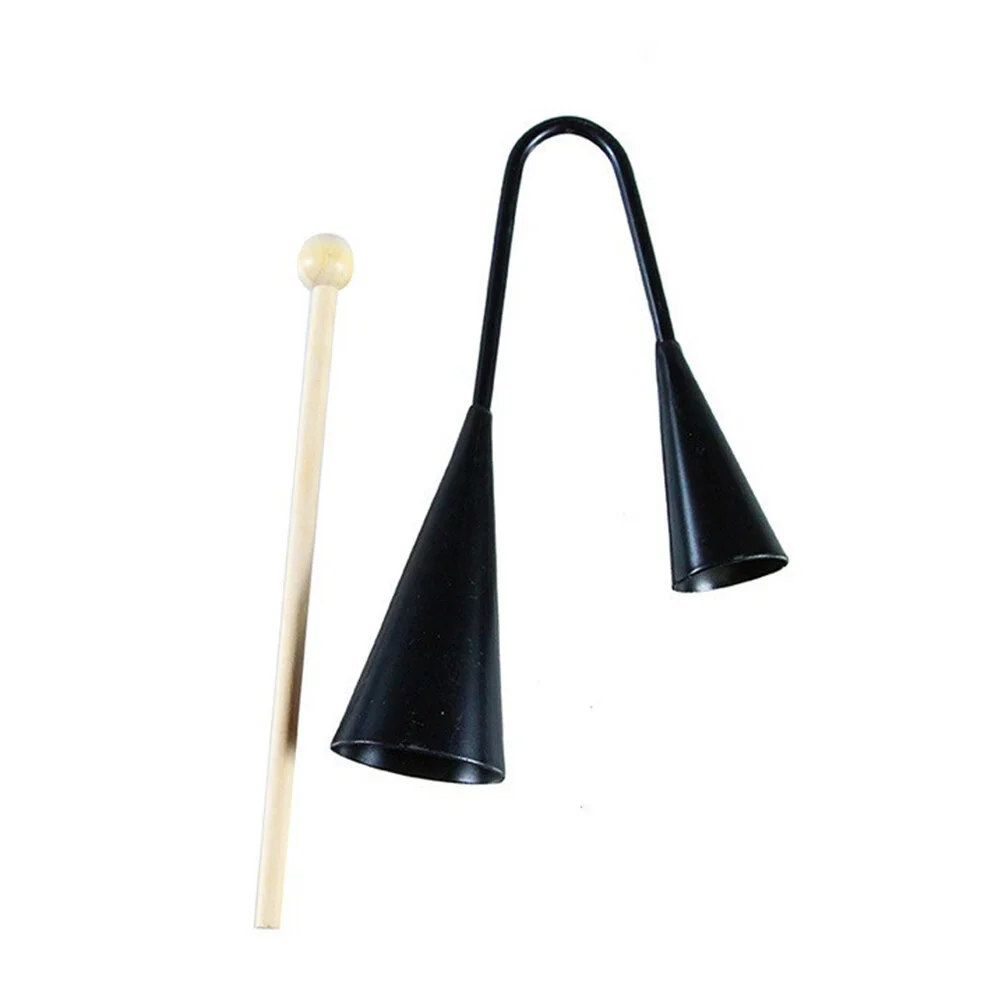

Samba Percussion Instrument Agogo Bell Kids Musical Instruments Wooden Stick Playset Double Horn