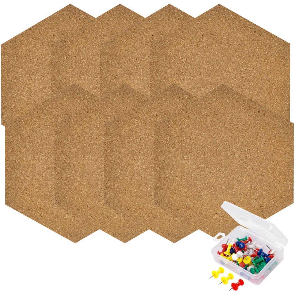 

Board Pin Tiles Cork Hexagon Bulletin Wall Memo Felt Corkboard Display Photo Set Notice Adhesive Self Message Business Holder