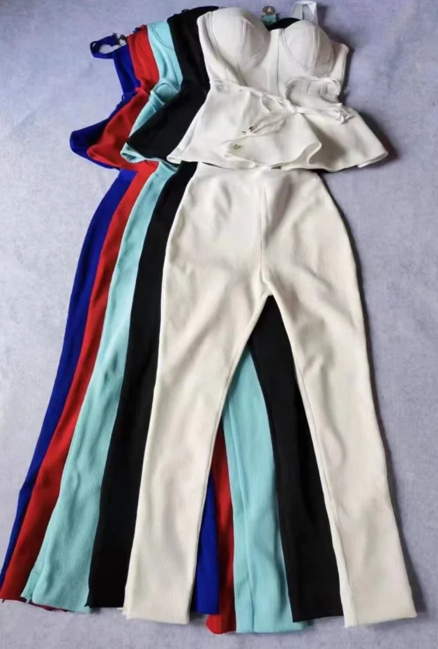 Женский облегающий брючный костюм комплект из двух предметов обтягивающие