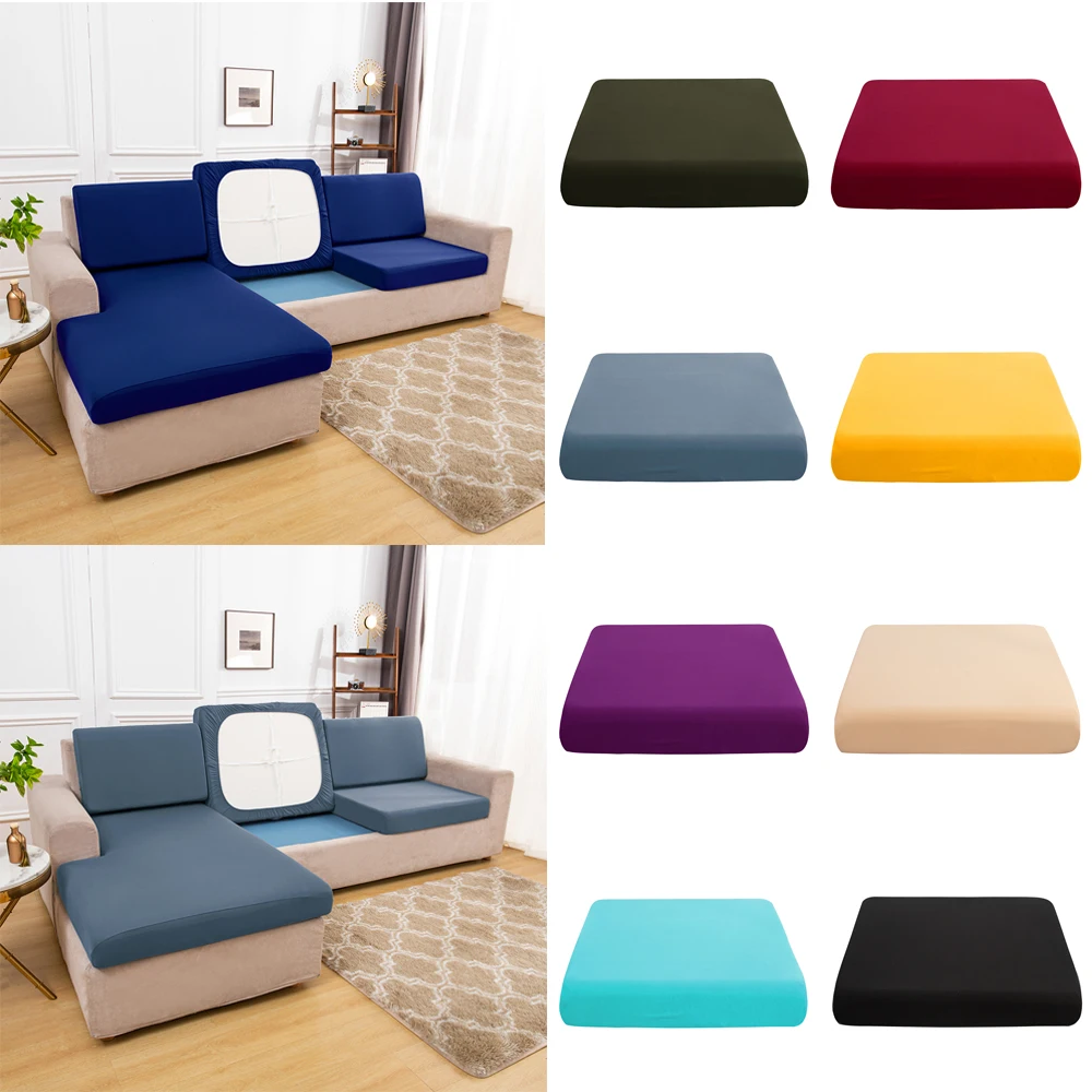 Elastic Sofa Seat Cushion Cover for Living Room Loveseat Chair Sofa Cushion Covers Solid Sectional Corner Sofa Cushion Cover