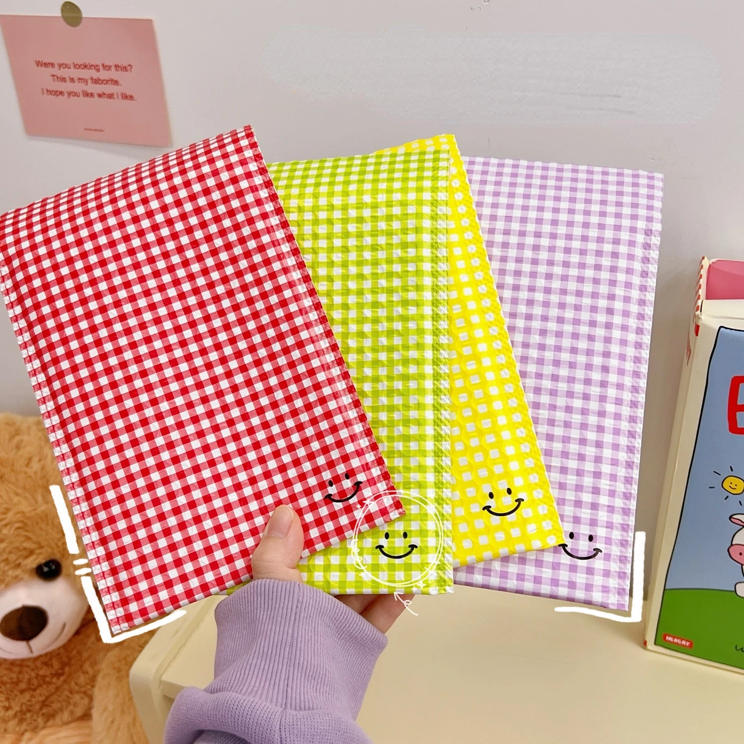 

5 шт., женская сумка-конверт с улыбающимся лицом