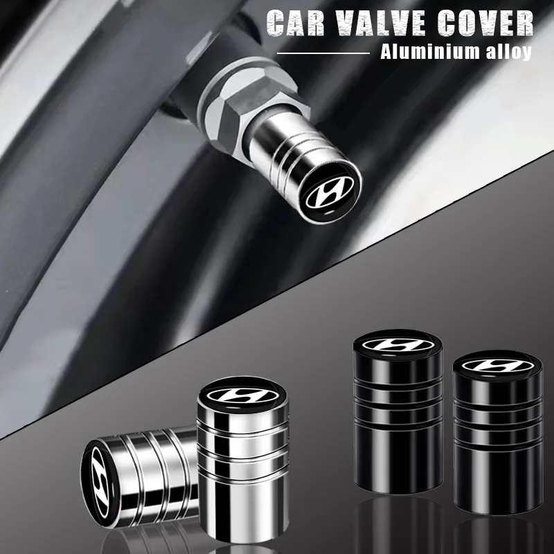 

4Pcs Metal Car Hub Valve Nozzle Stem Cover for Hyundai I30 I20 IX20 IX35 Creta Kona Getz Veloster Tucson Elantra Car Accessories