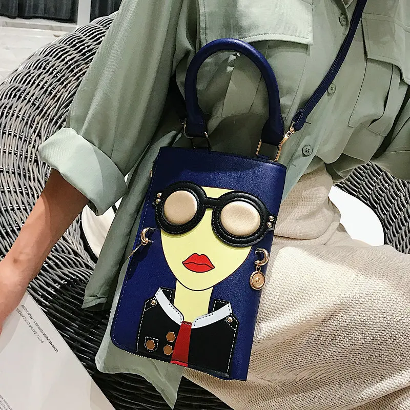 

Small Bag New Women 's Bag 2021 Korean Fashion Cartoon Mobile Phone Bag Trend Personalized Single Shoulder Cross Bag Square TPU