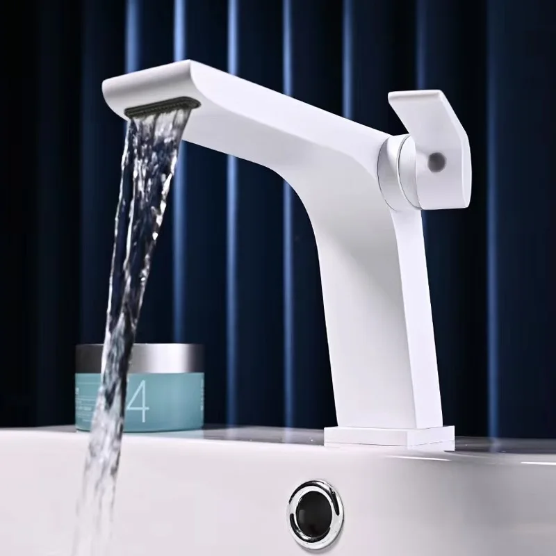 

Смеситель для ванной комнаты, кран для раковины с одним отверстием, водопад, хромированный, для горячей и холодной воды