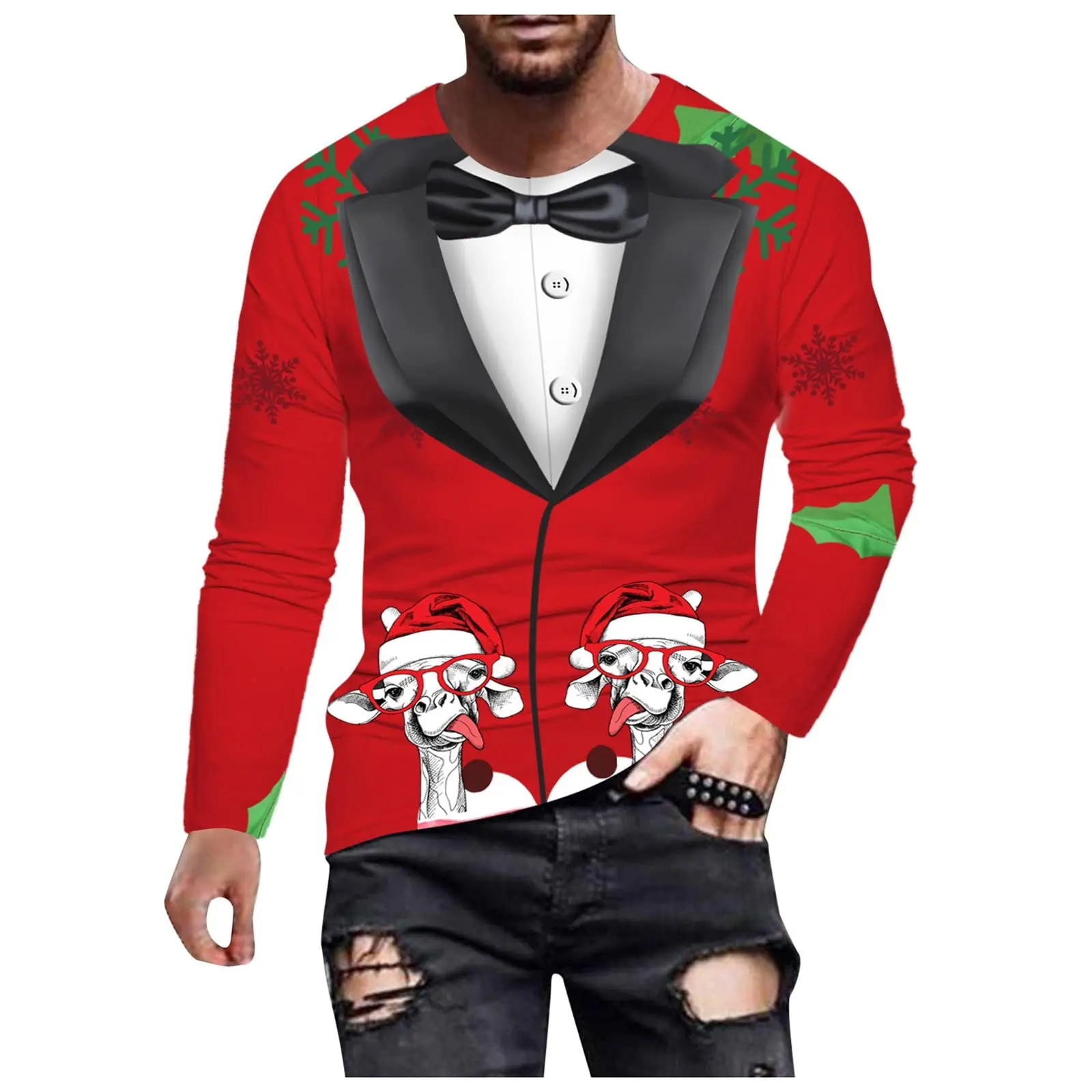 Футболка с принтом Санта-Клауса